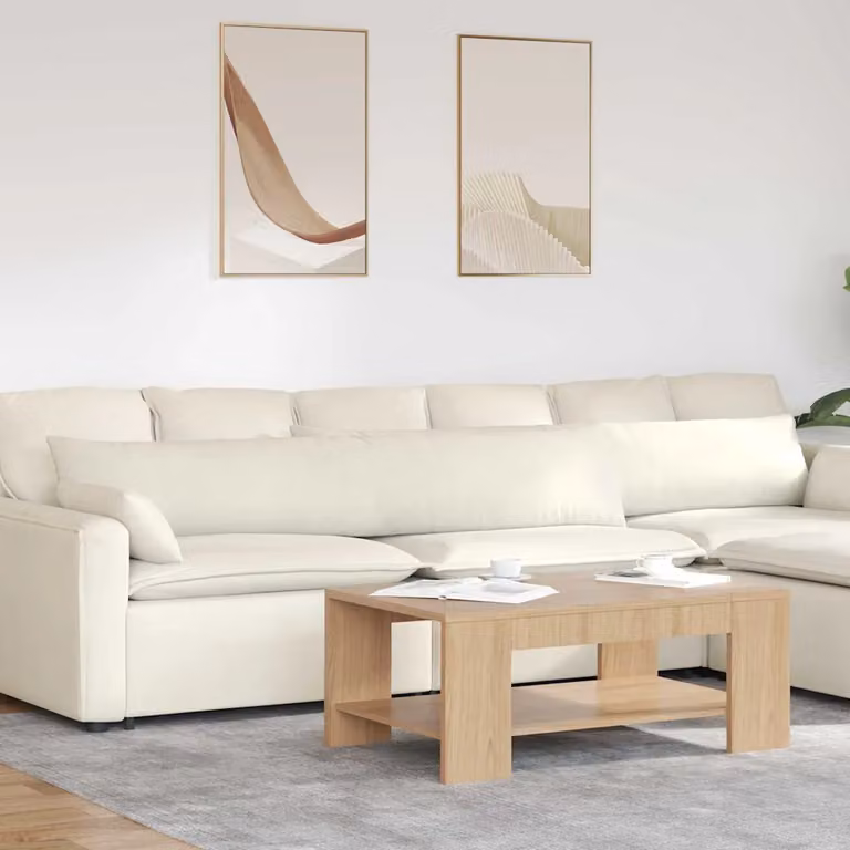 Set di 2 cuscini da divano vidaXL in tessuto a coste beige, L 200 cm x P 40 cm x H 40 cm