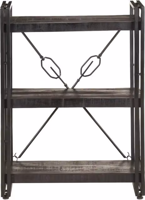 Libreria a 3 Ripiani in Legno di Mango e Metallo Nero Stile Industrial vidaXL L: 60 cm, P: 30 cm, H: 80 cm