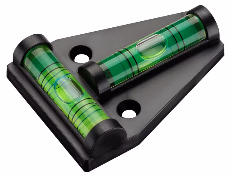 Livella a bolla magnetica Wiltec, livella a croce con 2 bolle, livella magnetica per camper, uso domestico e edile, livella mini compatta in ABS con retro magnetico