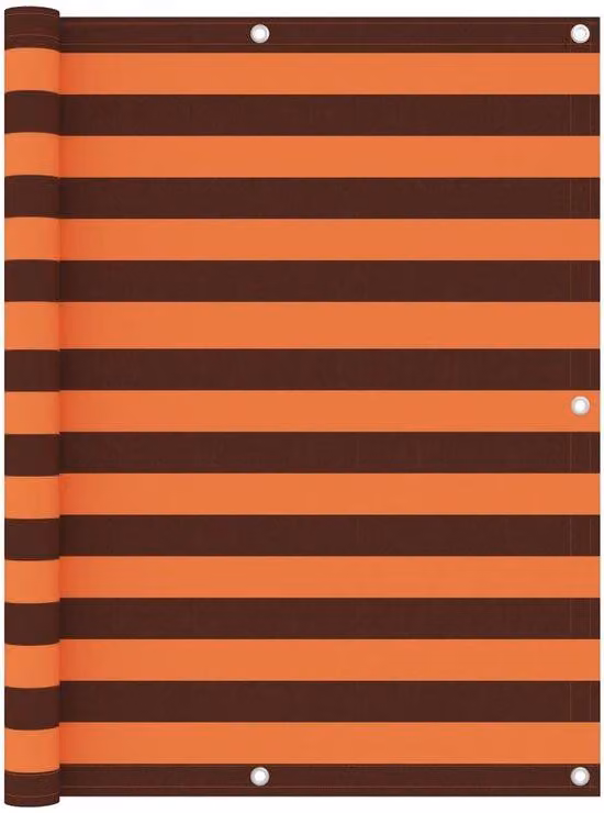 Ombrellone da balcone 125x500 cm - Tessuto di alta qualità - Protezione dal vento e dai raggi UV - Colori: arancione e marrone - Ombrellone privato extra alto