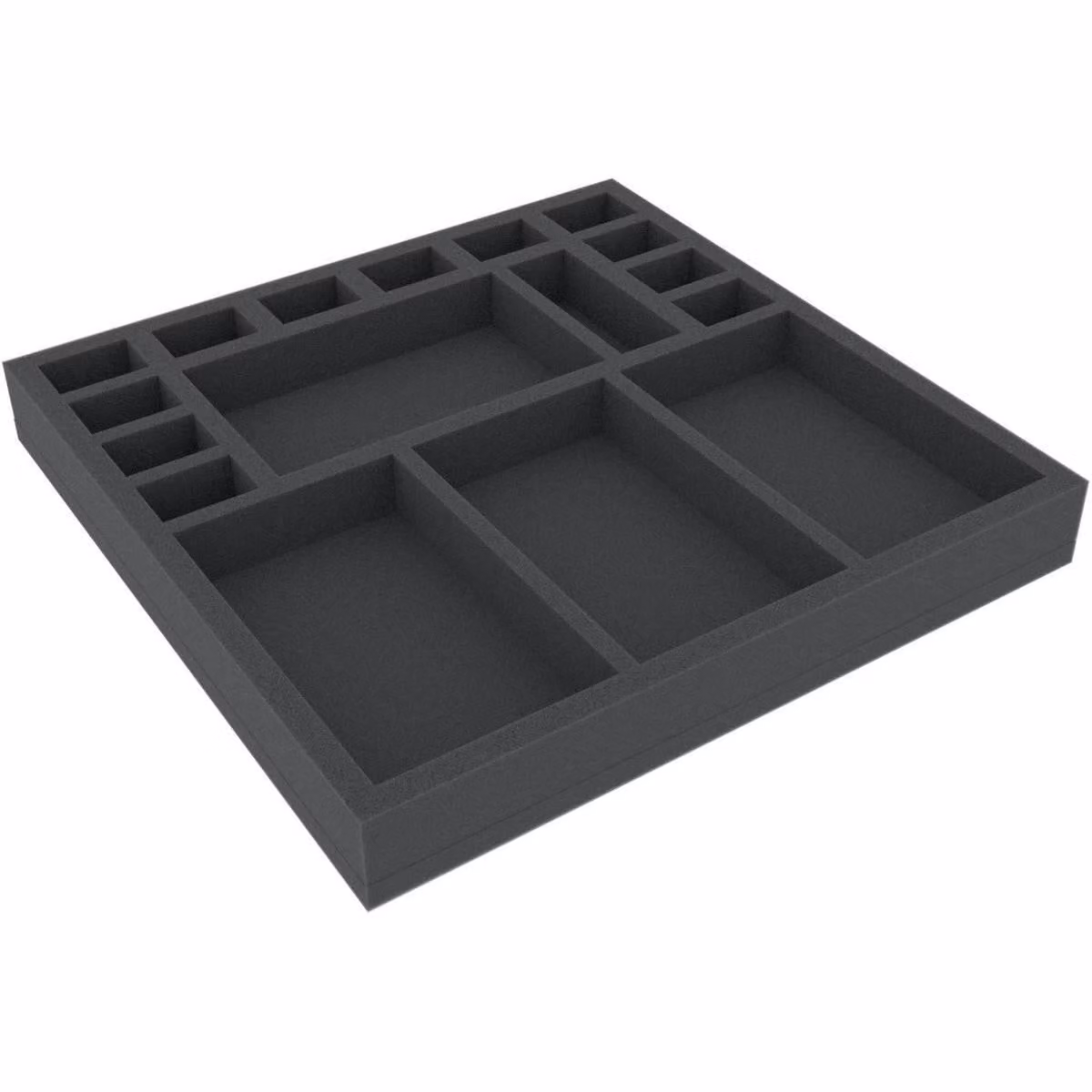 Inserto in schiuma con 17 scomparti, 280x280x35 mm, per giochi da tavolo