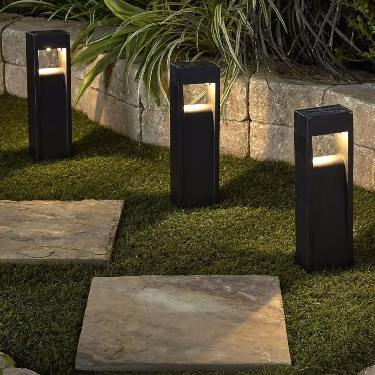 Lampada solare da esterno – 2 LED a luce calda – 33 x 8 x 5 cm, confezione singola [13012]