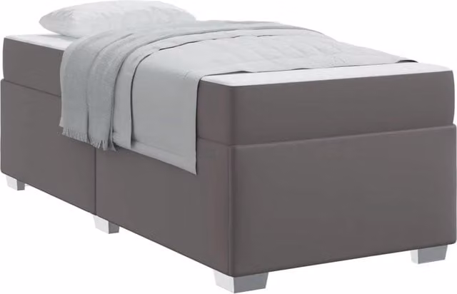 Letto singolo | Letto per adulti | Struttura del letto con materasso Grigio 90 x 190 cm Tessuto