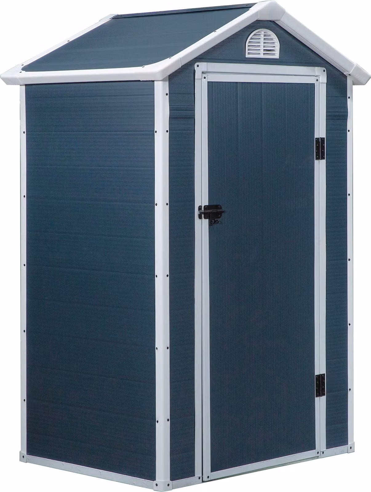 Fortuna Lai Casetta da giardino Casetta per attrezzi con finestra di ventilazione Tetto a falda unica Metallo Grigio 134 x 104 x 204 cm per giardino e esterni