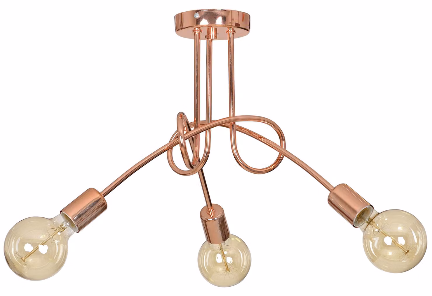 Moderna lampada a sospensione Edison LOFT rame 3x60W