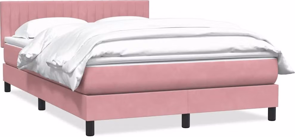 Maison Exclusive - Giroletto a Molle con Materasso Rosa 140x210 cm in Velluto