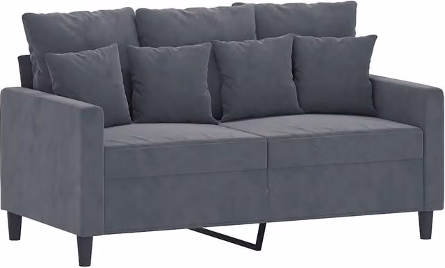 Divano | Divano da soggiorno | Sofa a 2 Posti grigio scuro 120 cm in Velluto
