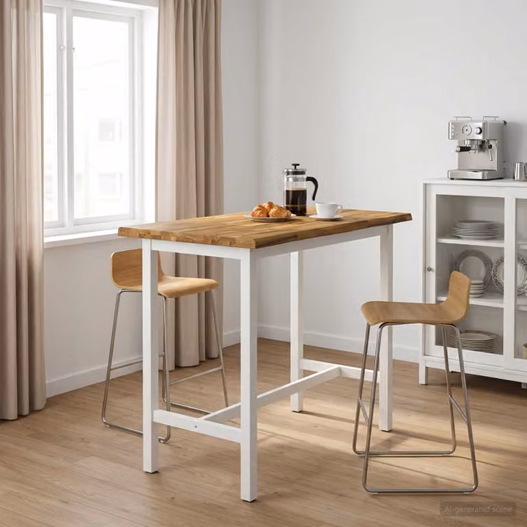 Piano del tavolo rettangolare in legno di acacia vidaXL con bordo naturale, marrone e bianco, L: 150 cm, P: 50 cm, H: 3,2 cm