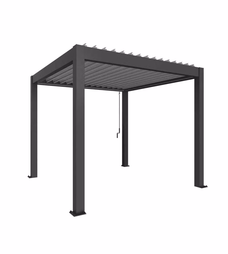 Biohort Pergola Grigio Scuro 3,12 x 3,12 m Metallo Ombreggiatura Giardino