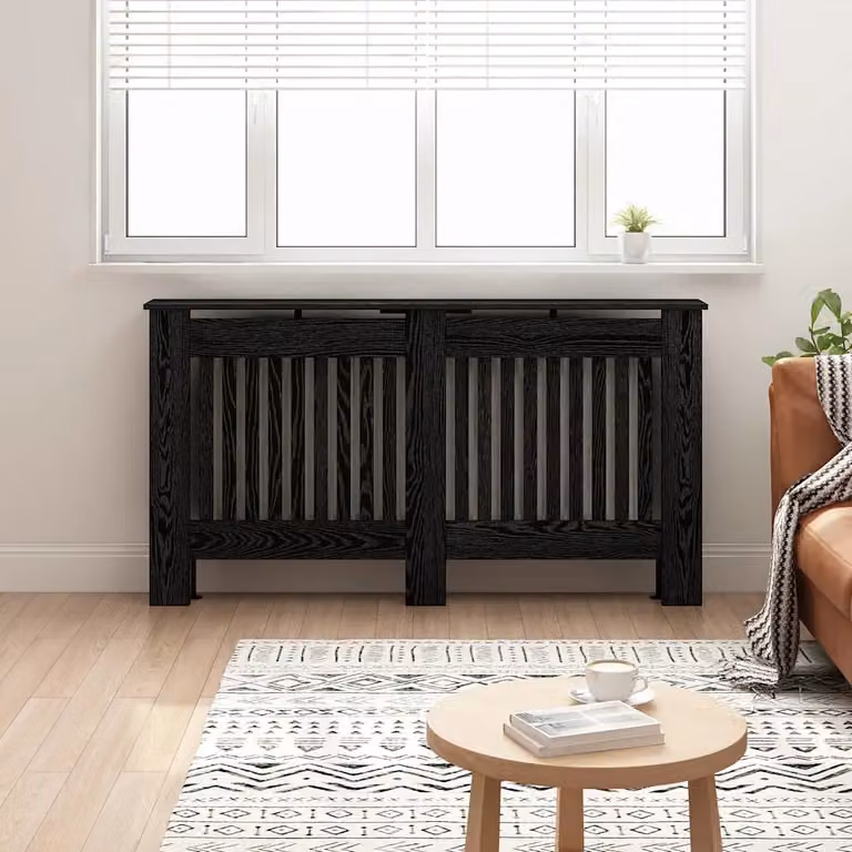 Copertura per radiatori vidaXL in legno Rovere Nero L: 152 cm, P: 19 cm, H: 81,5 cm