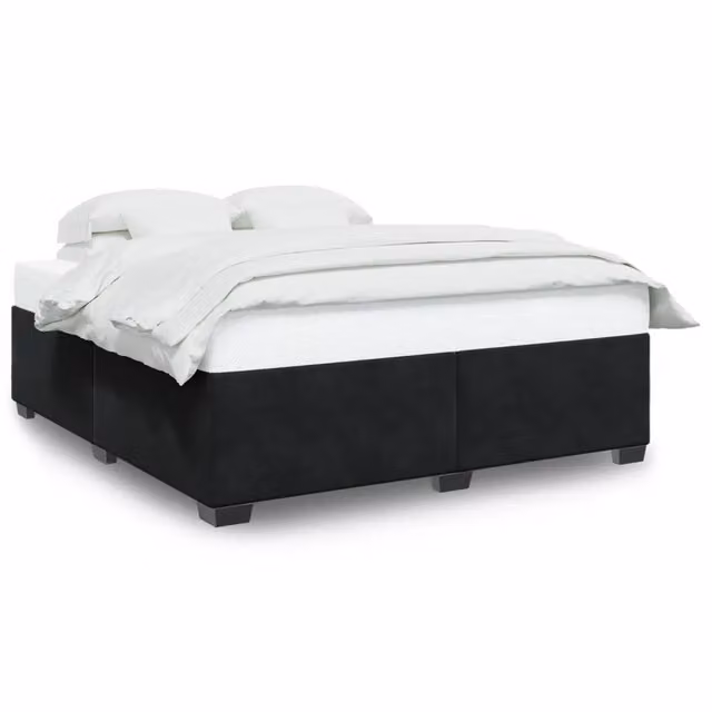 Letto matrimoniale | Letto per adulti | Giroletto senza Materasso Nero 180x200 cm in Velluto