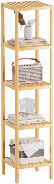Scatola a 5 Livelli in Legno di Bambù - Multifunzionale e Elegante - Naturale