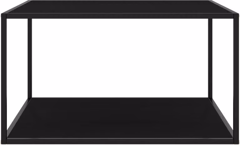 Tavolino da Salotto Nero con Vetro Nero 90x90x50 cm