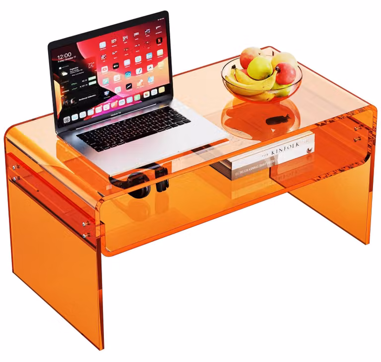 Tavolino da salotto in acrilico trasparente dal design moderno