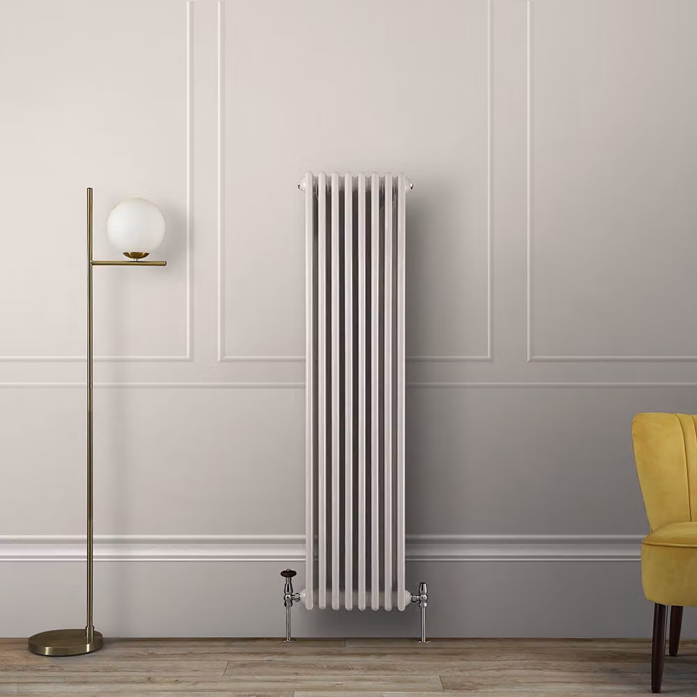 Radiatore Tradizionale Verticale a Doppia Colonna - Bianco (Pearl White) - 1500mm x 380mm - Regent by Hudson Reed