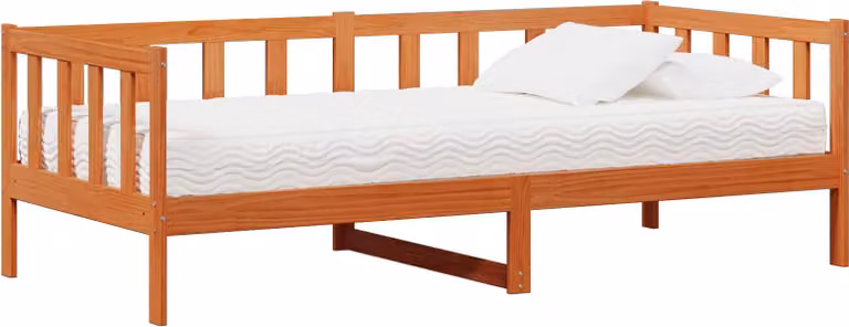 Maison Exclusive - Letto con struttura a letto e testiera, color cera e bianco, dimensioni 90 x 200 cm