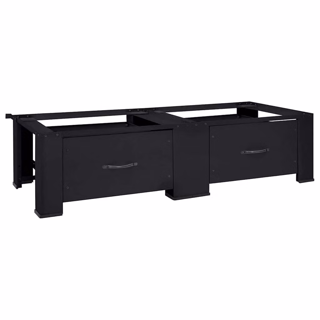 Set di 2 Pedestalli per Lavatrice vidaXL in Acciaio, Nero, L 127 cm x P 54,5 cm x H 32,5 cm – 1