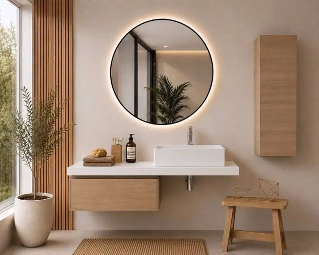 Mobile bagno componibile SICILIA senza specchio con modulo da 60 cm, piano top da 120 cm con lavabo e colonna