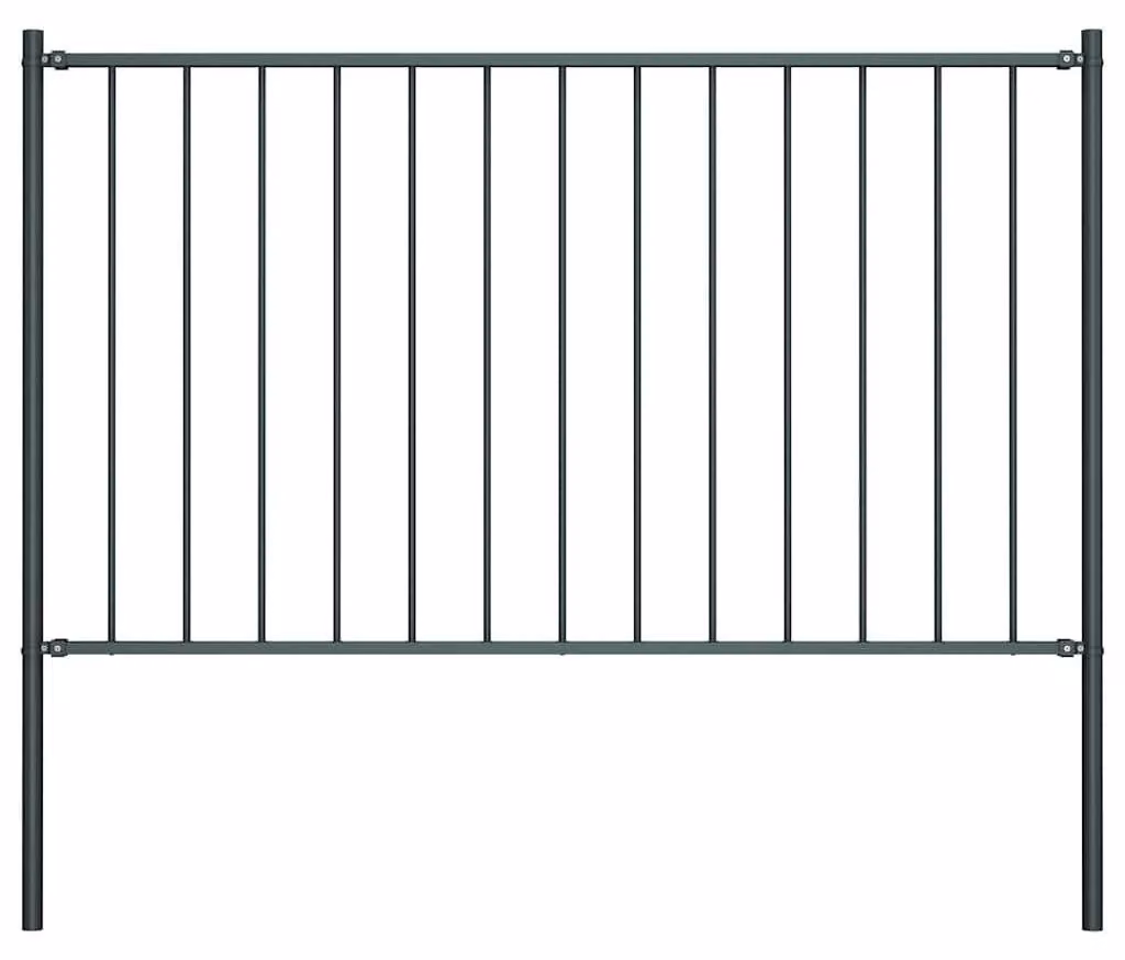 Recinzione per giardino, modello Woerden, colore antracite, acciaio, dimensioni 1,7 x 0,75 metri