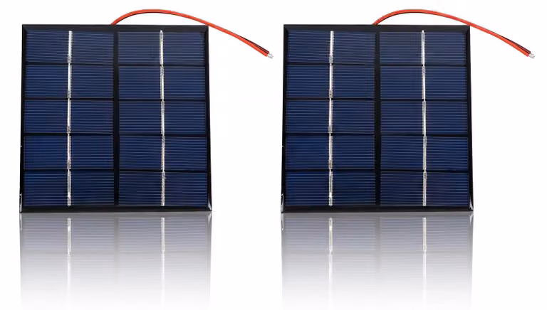 2 moduli solari da 1,2W a 5V, policristallini, dimensioni 100x100 mm, per progetti fai-da-te