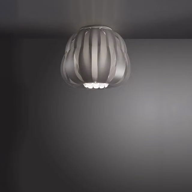Plafoniera Moderna Queen Polilux Linea Zero Argento e Bianca con 1 Luce E27