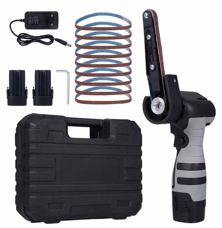 Levigatrice portatile - Levigatrice a batteria - Smerigliatrice angolare - Lucidatrice - Adatta per legno e metallo - 2 batterie