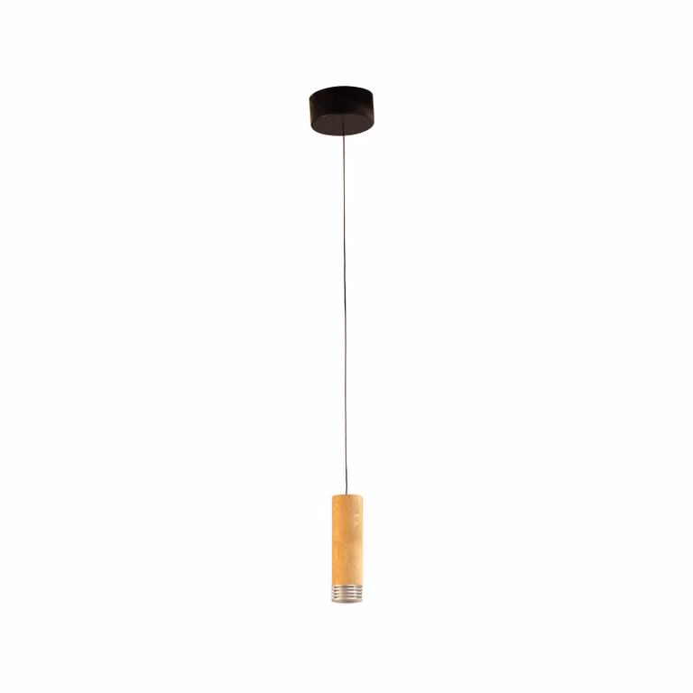 FISCHER & HONSEL Lampada a sospensione Shine-Wood, dimmerabile, Legno chiaro, Soggiorno / Sala da pranzo, Legno, Lampada a sospensione