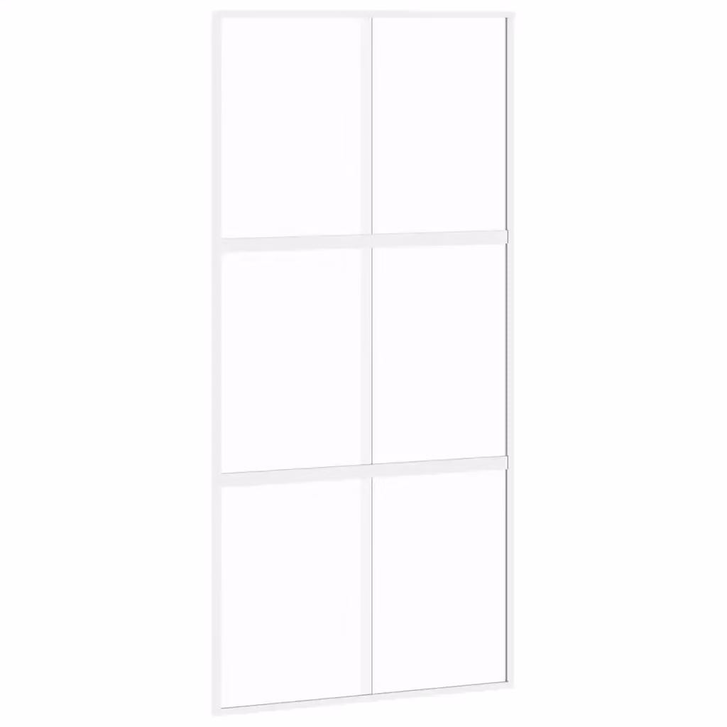 Porta Scorrevole vidaXL in Vetro Trasparente e Alluminio, Bianca, L: 102,5 cm, H: 205 cm – 2