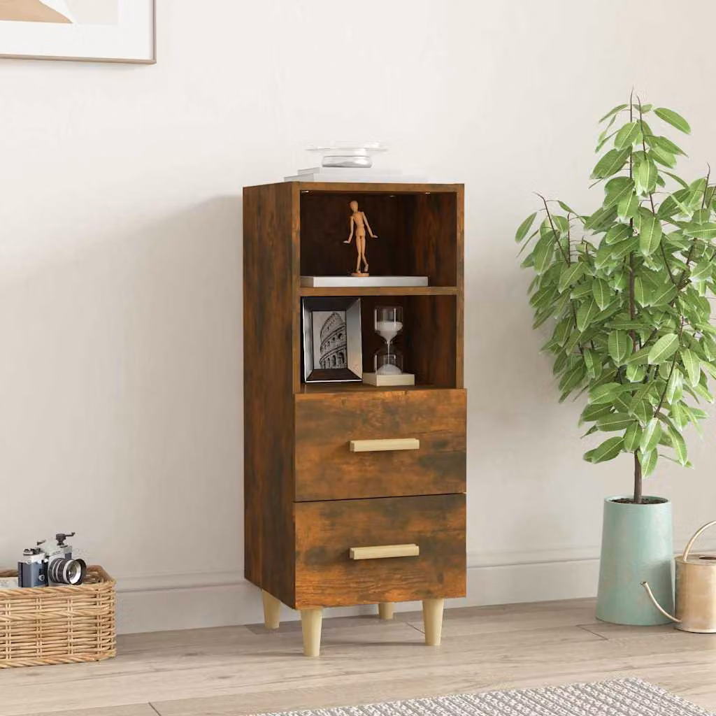 Credenza moderna vidaXL in legno marrone, sospesa a parete, L/P/H: 34,5 x 34 x 90 cm