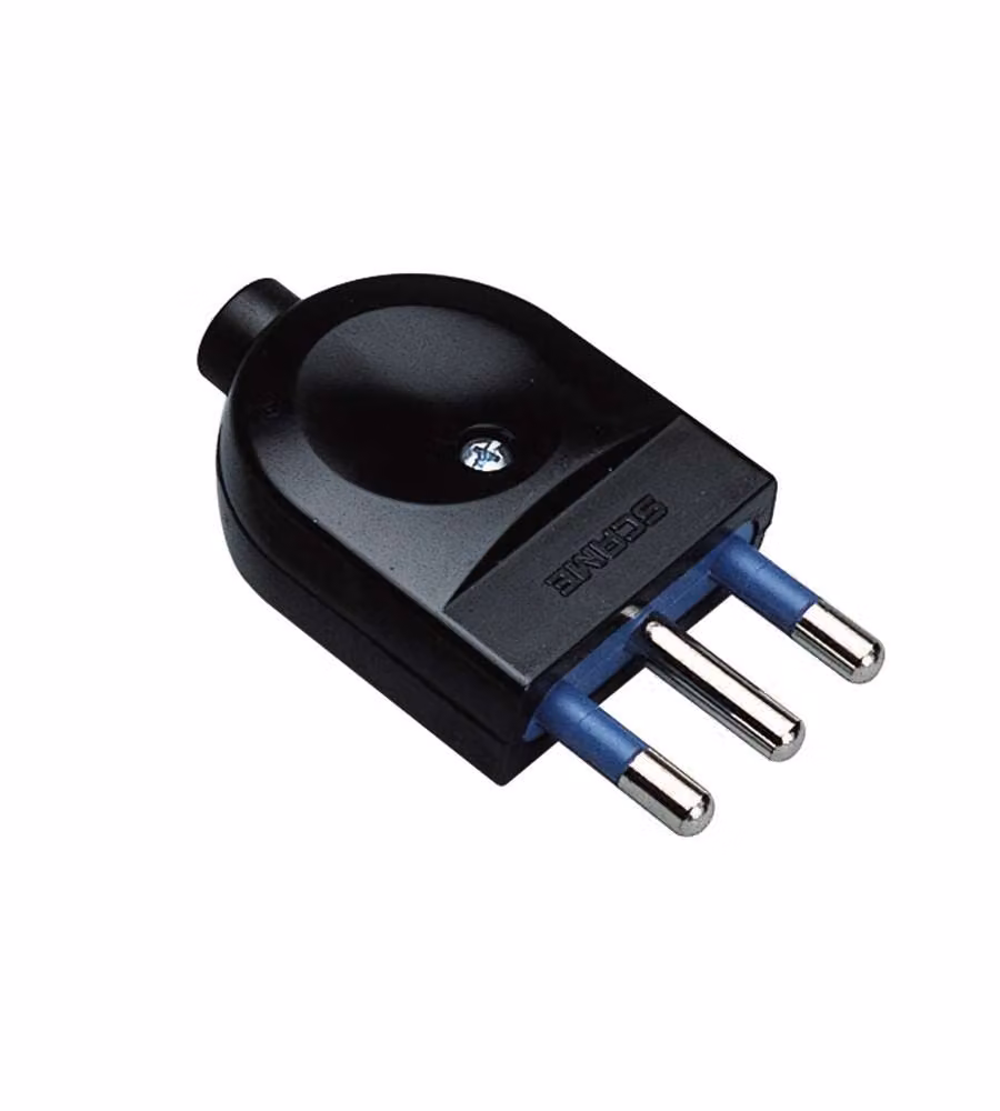 Poly Pool Spina Elettrica 16A 2P+T Nero 70x40x17 mm Ergonomica