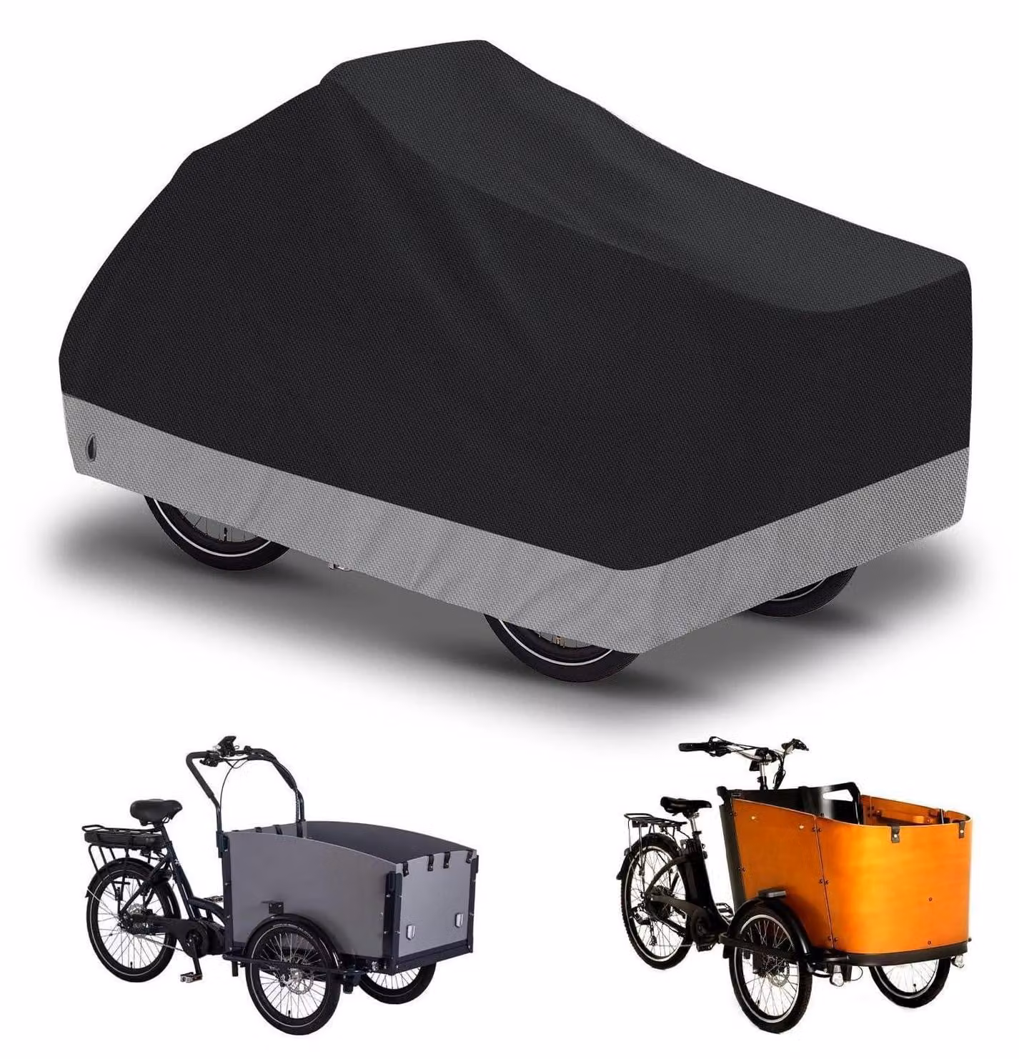 Copertura impermeabile per seggiolino bici per bambini, tessuto Oxford 600D, colore grigio, dimensioni 225x105x110 cm