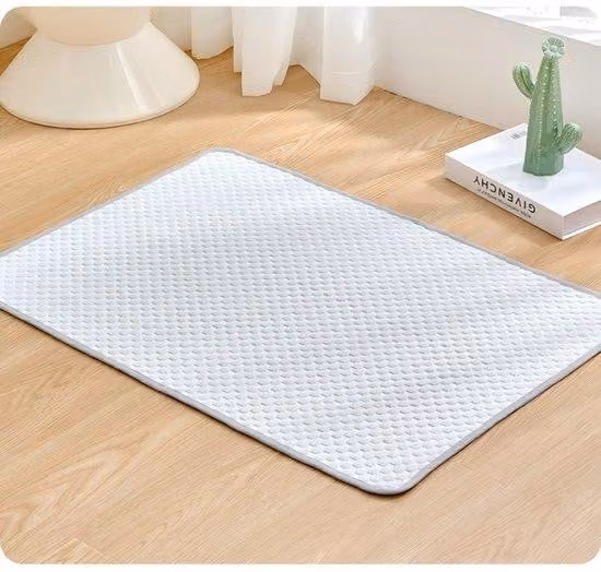 Tappetino per la casa, tappetino rinfrescante traspirante per cani e gatti, tappetino estivo per dormire, design leggero e morbido, adatto per interni ed esterni - grigio chiaro, XL, 85 cm × 60 cm