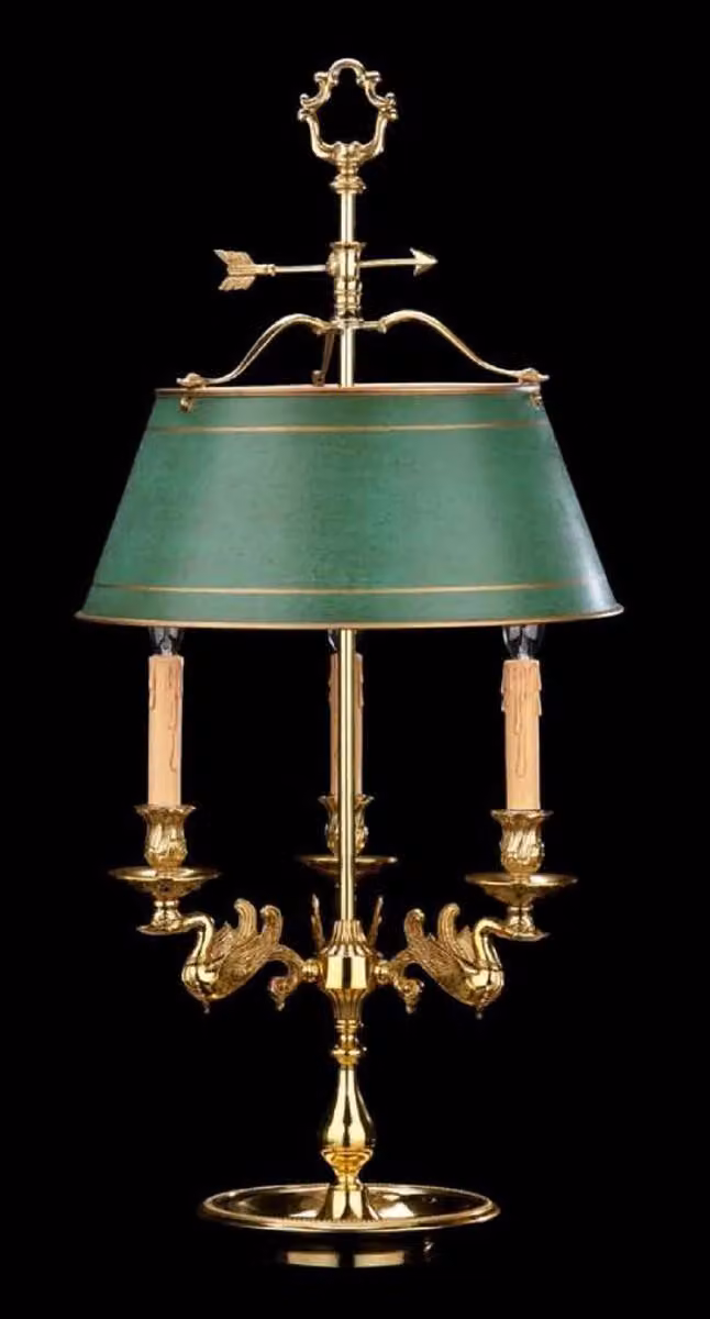 Casa Padrino lampada da tavolo barocca oro francese / verde antico Ø 38 x H. 83 cm - Magnifica lampada da scrivania in stile barocco - Nobile e magnifica - Qualità lussuosa - Italy