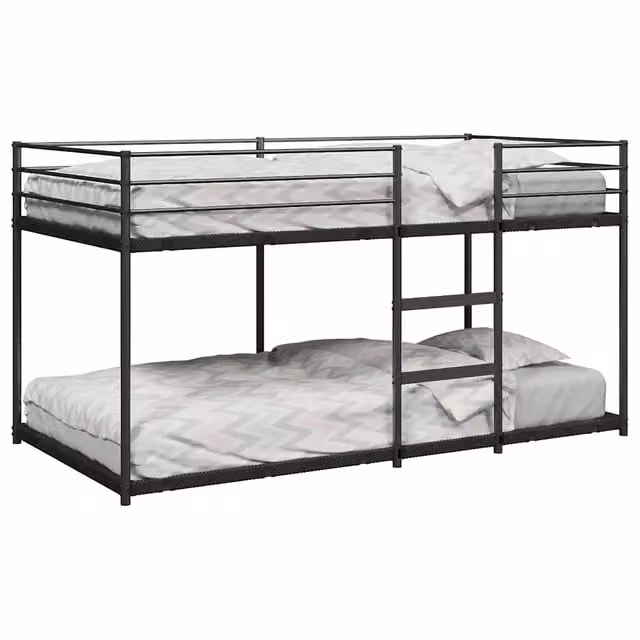 Letto a castello moderno vidaXL in metallo nero per bambini L/P/H: 195 x 90 x 120 cm