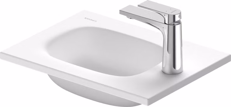 Sivida lavabo pour meuble Duravit, 1 trou pour robinetterie à droite, sans trop-plein, 410x330mm, blanc satiné, 2650053200, 2650053200