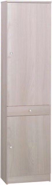 Kit Mobile Multiuso Colonna Sarmog in Finitura Olmo Chiaro e Beige con Ante a Battente e Ripiani Interni, H 183 x L 46 x P 34 cm