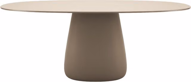 Qeeboo Cobble Tavolo ovale in HPL nero e beige L: 109 cm, P: 75 cm