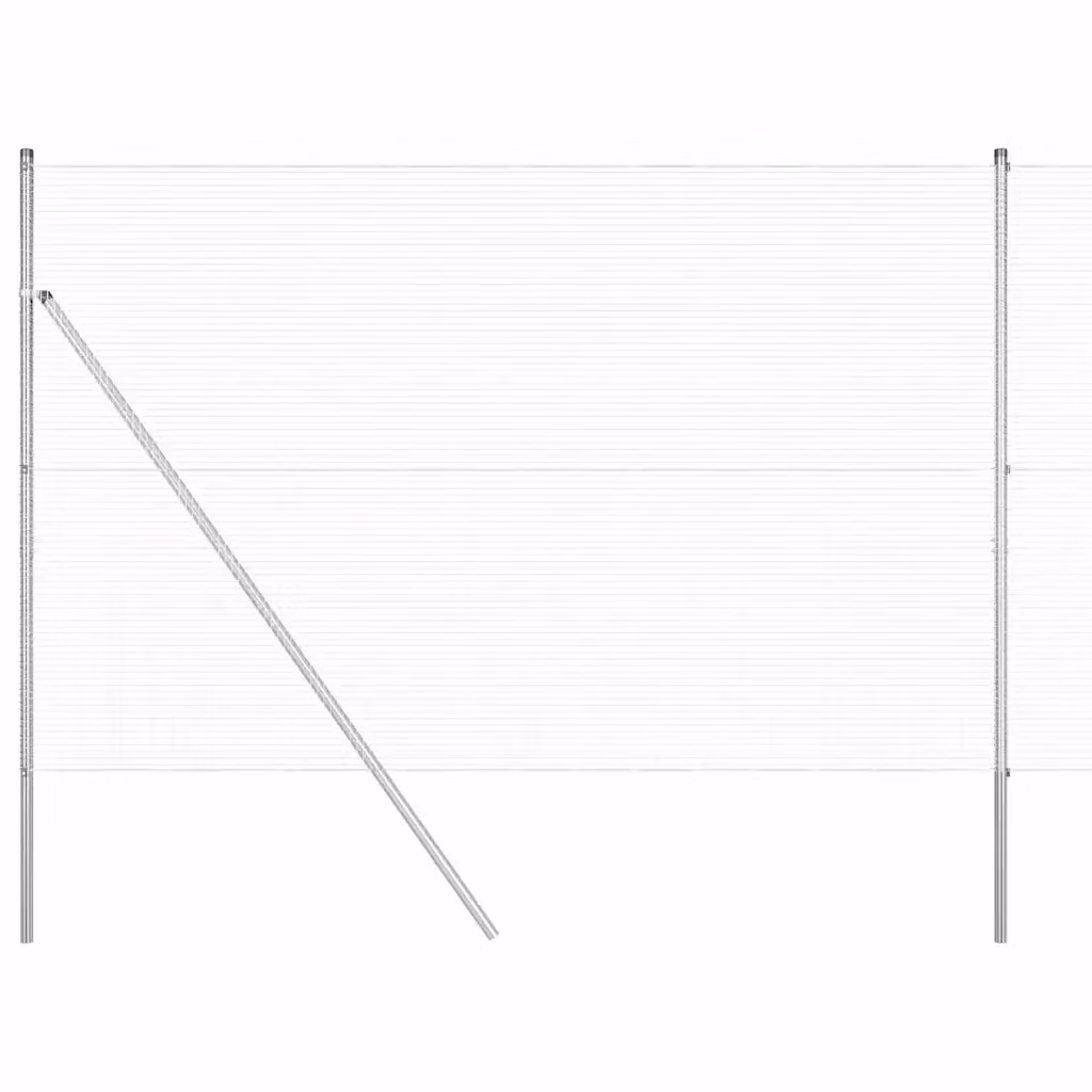 Recinzione a rete saldata vidaXL in acciaio zincato argento da fissare a terra, L: 25 m, H: 1,6 m – 2