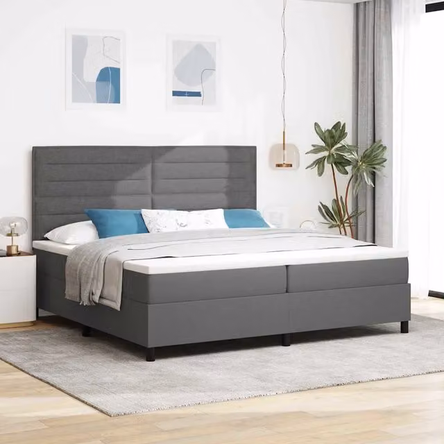 Letto a molle con materasso vidaXL Grigio, L/P/H: 200 x 200 x 28 cm