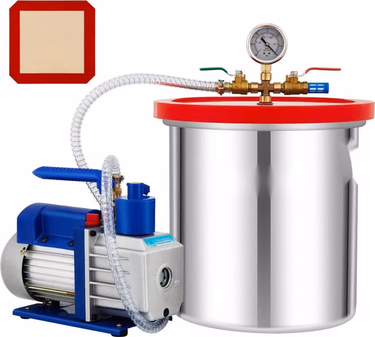 Pompa per vuoto Pompa per vuoto 5 Gal 5CFM 1/3HP a 1 stadio - Kit per camera da vuoto per applicazioni industriali - Macchina per vuoto ad alte prestazioni