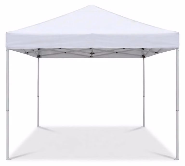 Padiglione pieghevole 3x3 metri - Tenda pop-up per feste - Struttura in acciaio con rinforzi a croce - Finestre sul tetto - Senza pareti laterali - Telo in poliestere - Bianco