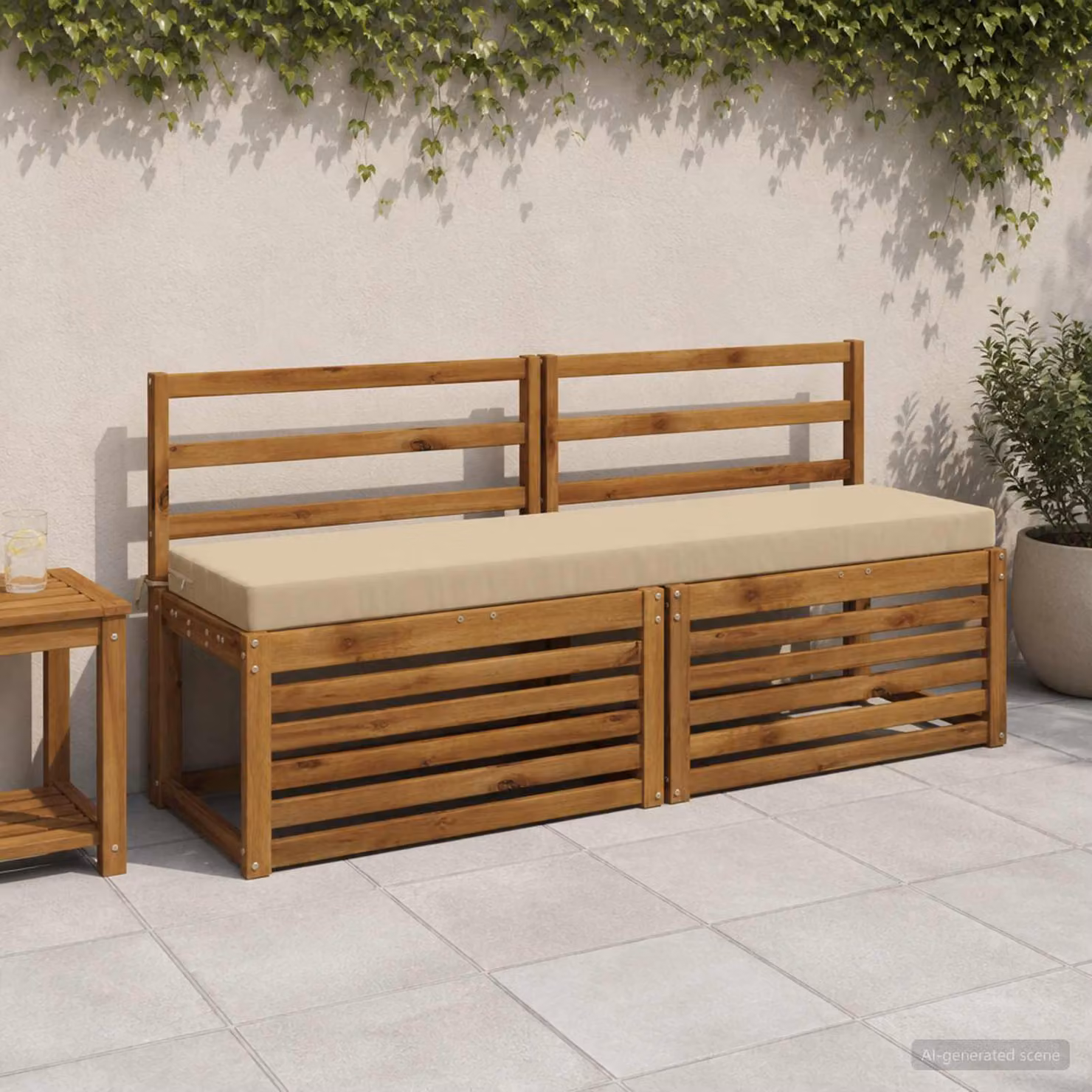 Cuscino per panchina vidaXL SOEST beige in poliestere con rivestimento rimovibile e resistenza ai raggi UV