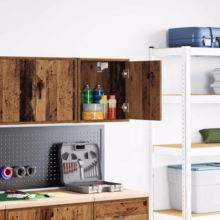 vidaXL Pensile per Garage Legno Antico in Legno Multistrato