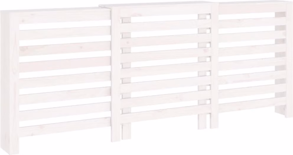 Copertura Termosifone Bianca 210x21x85 cm Legno Massello Pino