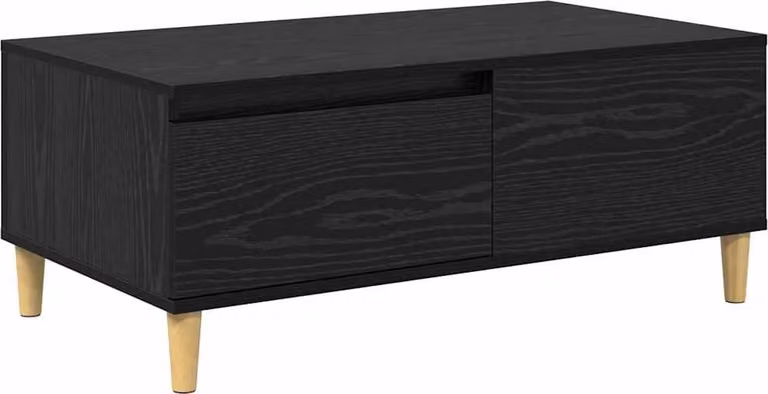 Tavolino da salotto con cassetto Rovere Nero 90 x 50 x 35 cm