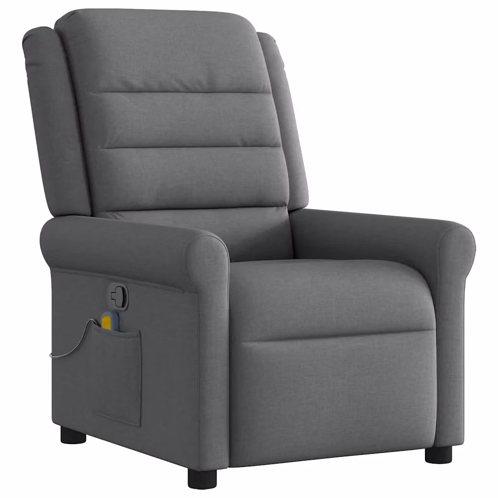 Poltrona relax reclinabile vidaXL in tessuto grigio con braccioli, L: 73,0 cm, P: 91,5 cm, H: 102,5 cm – 2