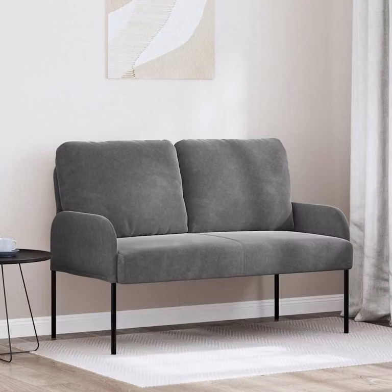 Divano moderno vidaXL con cuscini in tessuto grigio per soggiorno L: 115 cm, P: 80 cm, H: 56 cm
