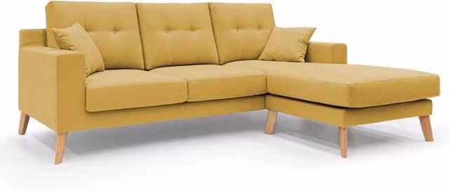 Divano angolare reversibile Danish Divani.Store in tessuto giallo L 237 cm