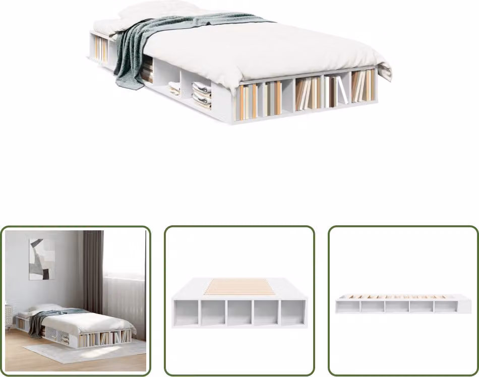 The Living Store Struttura letto bianca 75x190 cm in legno