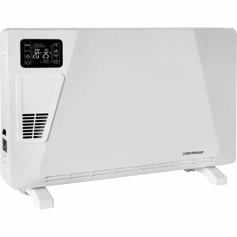 Termoconvettore Elettrico Dictrolux da 2000 Watt Bianco con Timer e Termostato